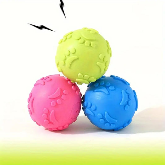 3-Pack Squeaky Rugby Dog Chew Toy