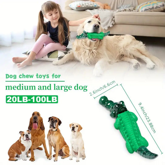 Green and Black Crocodile Dog Toy for Heavy Chewers – Healthy Chew