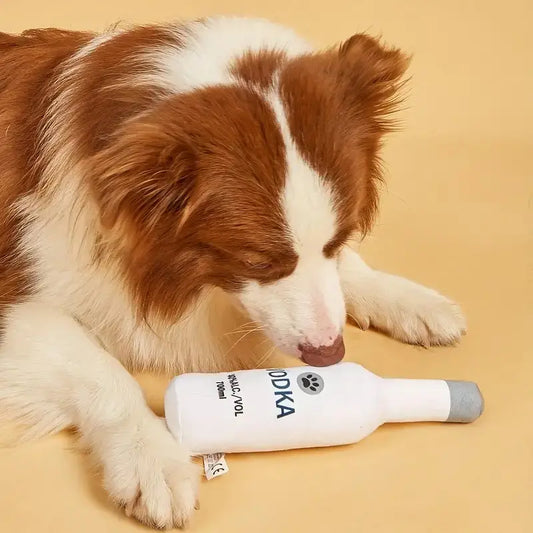 VODKA BOTTLE SQUEAKY DURABLE CHEW TOY