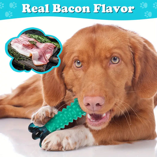 Bacon Tough Dog Bone – Durable Blue Chew Toy for Heavy Chewers
