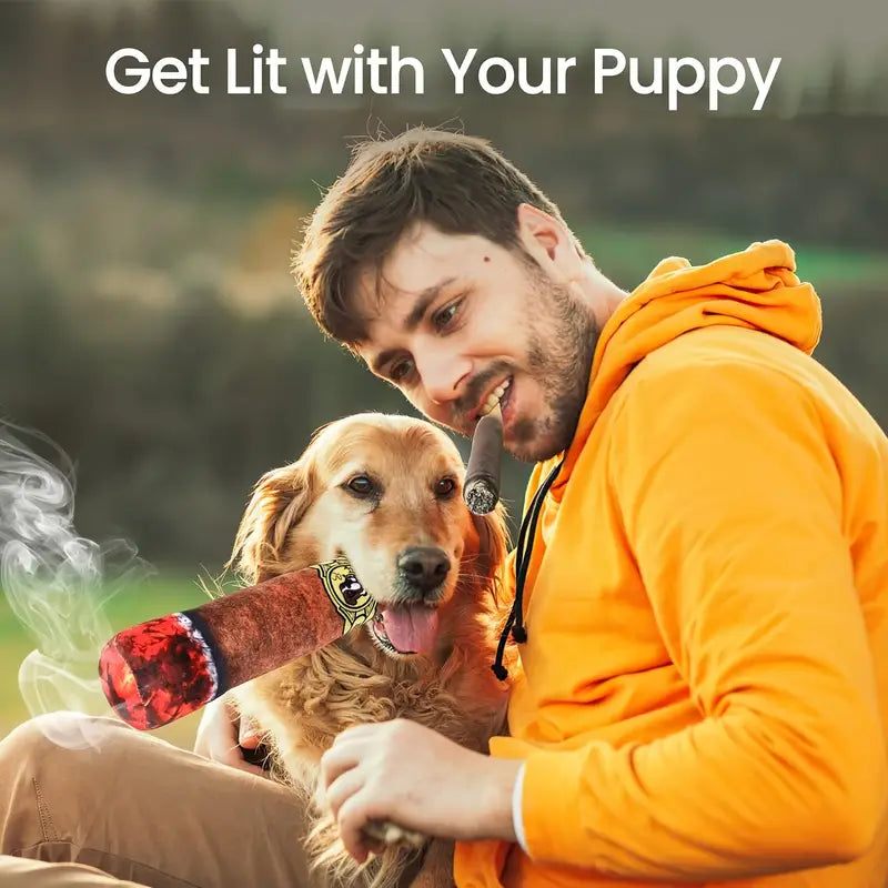 CIGAR SHAPED SQUEAKY DURABLE CHEW TOY