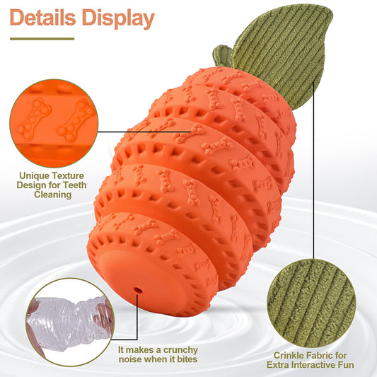 Rubber Orange Tire Dog Chew Toy with Leaves – Durable, Non-Toxic Play Toy