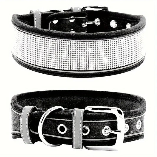 Sparkling Rhinestone Dog Collars - Adjustable Pet Collar with Glitter Bling