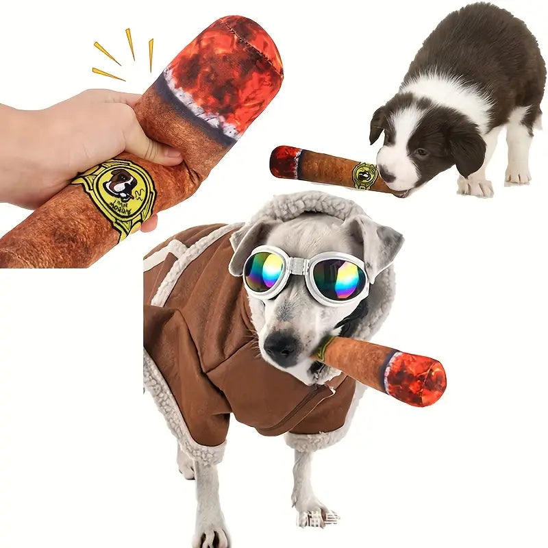 CIGAR SHAPED SQUEAKY DURABLE CHEW TOY