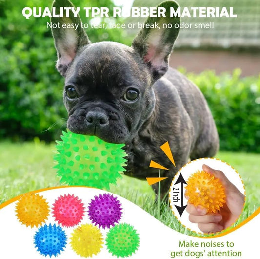 2-Inch Squeaky Spiky Dog Ball – Perfect for Small & Extra Small Dogs (3 Pack )