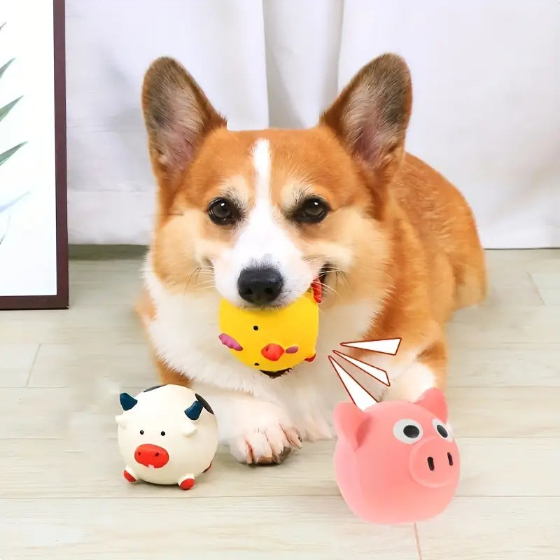 SQUEAKY FARM ANIMAL DOG TOYS