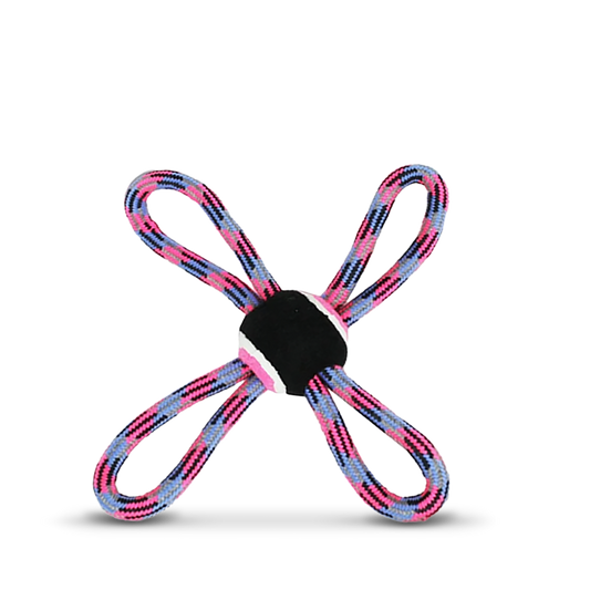 4 Way Rope & Tennis Ball Toy(Random Color)