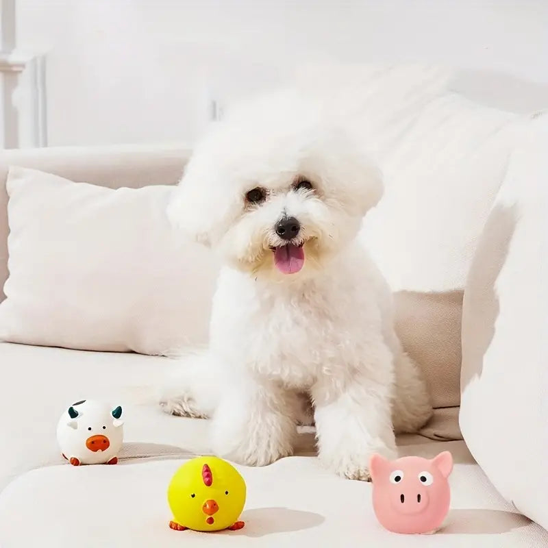 SQUEAKY FARM ANIMAL DOG TOYS