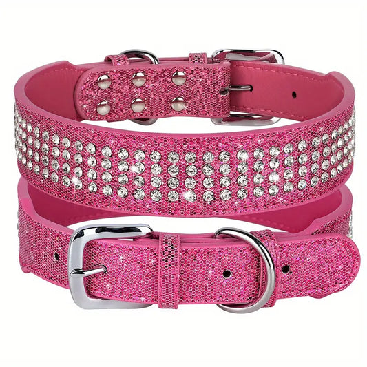 Sparkly Rhinestone Dog Collars For Medium And Large Dogs