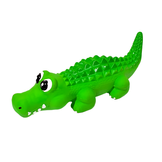 Durable Latex Green Interactive Crocodile Squeaky Dog Toy