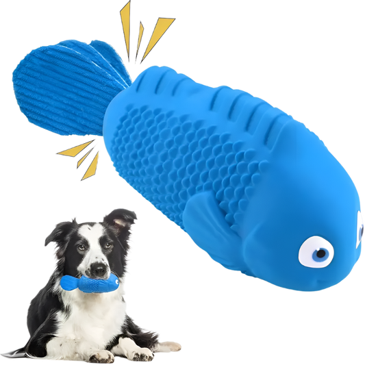 Blue Squeaky Clownfish Indestructible Chew Toy For Dogs
