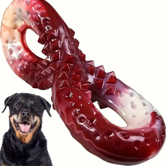 8-Ring Infinity Twisted Bacon Bone Chew Toy – Durable Nylon for Heavy Chewers