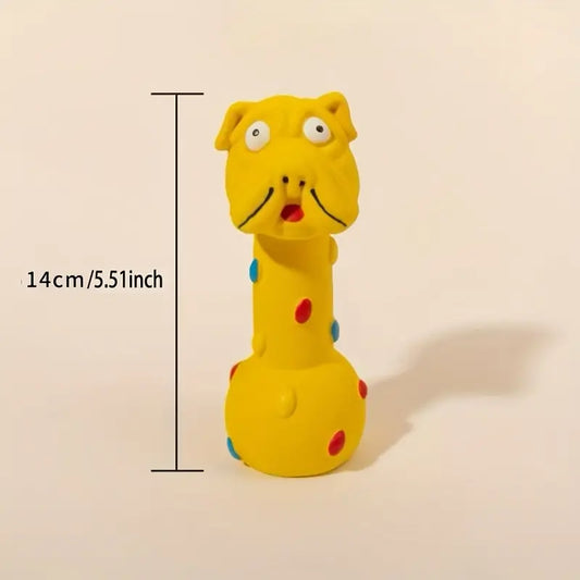 Yellow Latex Dumbbell Dog Toy