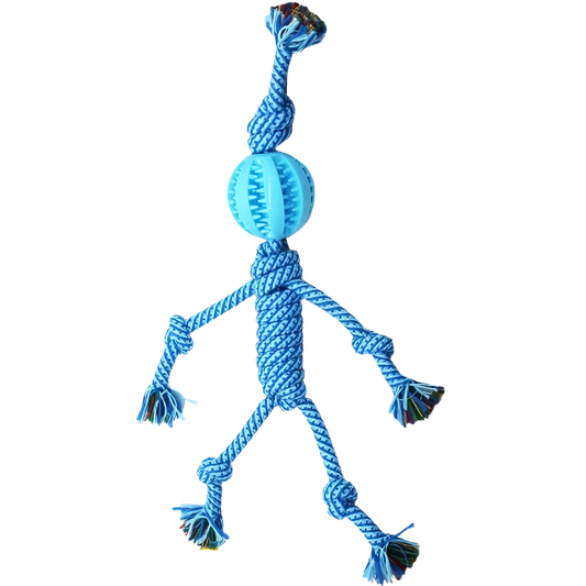 BOY 18 INCH BLUE KNOTTED ROPE DOG TOY