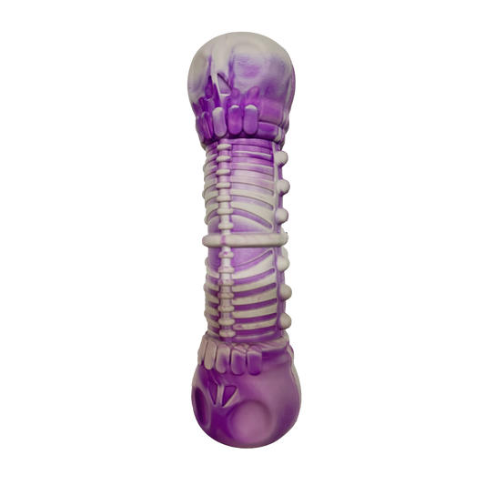 Grey & Purple Skull Bone Indestructible Chew Toy