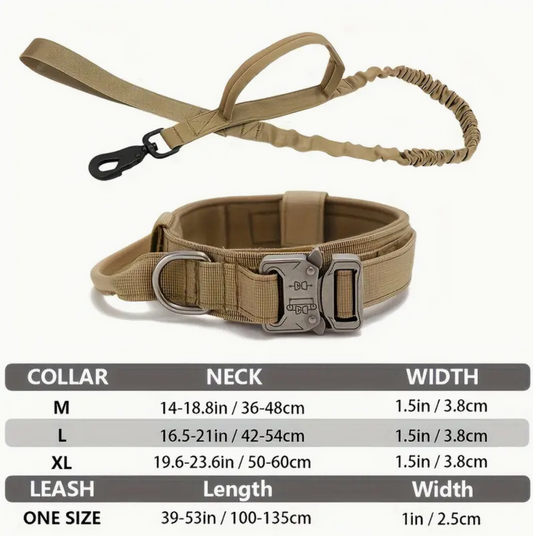 TACTICAL DOG COLLAR & BUNGEE LEASH