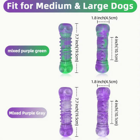 Purple & Green Skull Bone Indestructible Chew Toy