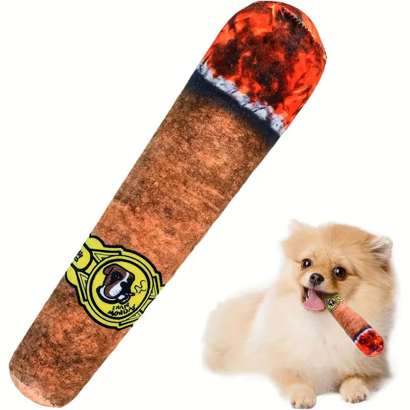 CIGAR SHAPED SQUEAKY DURABLE CHEW TOY