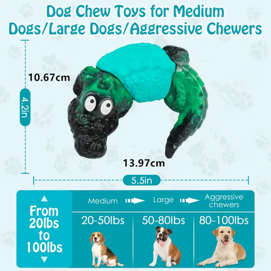 Green U-Shaped Alligator Ring Chew Toy – Tough, Fun & Built for Power Chewers