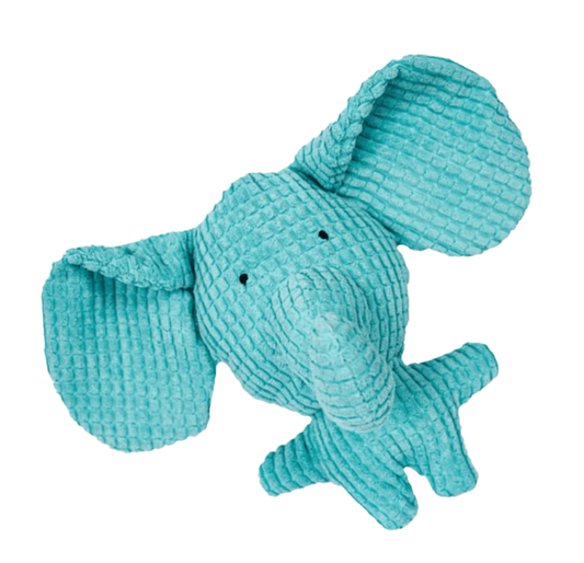 Blue Elephant Durable Plush Chew Toy for Pets - Squeaky and Interactive for Anxiety Relief - Doggie Hush