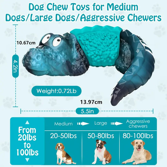 Blue U-Shaped Alligator Ring Chew Toy – Tough, Fun & Built for Power Chewers