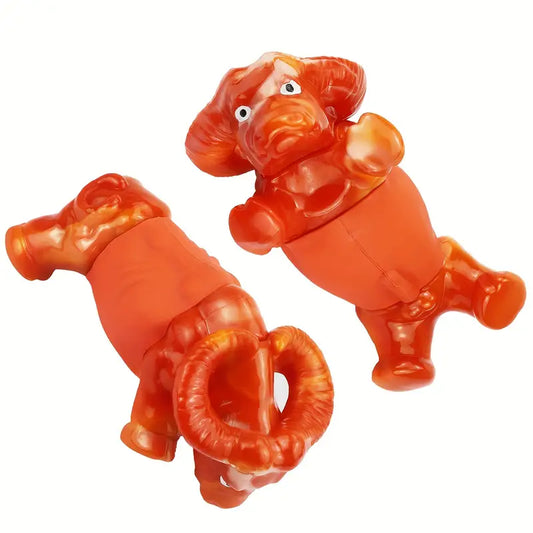 Flame Red-Colored Bull Healthy Chew Toy For Heavy Chewers