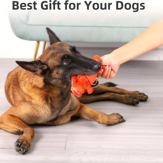 Flame Red-Colored Bull Healthy Chew Toy For Heavy Chewers