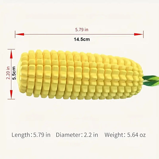 DURABLE CORN-SHAPED RUBBER SQUEAKY DOG TOY
