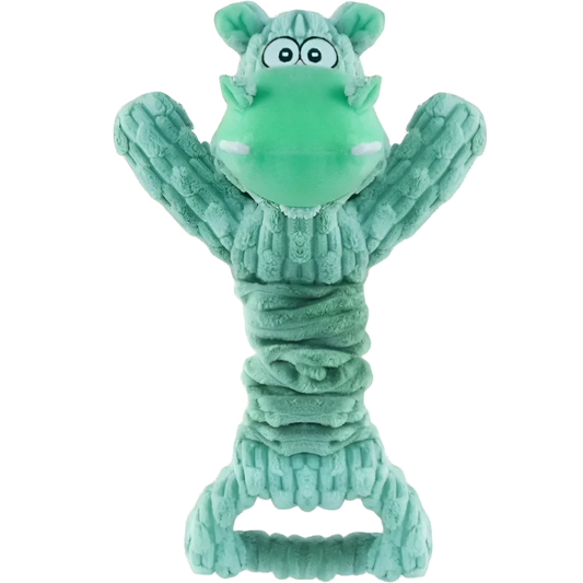 STRETCHY SQUEAKY TUG HIPPO