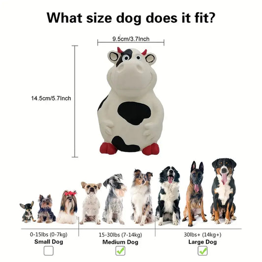 Natural Latex Squeaky Big Cow Dog Toy