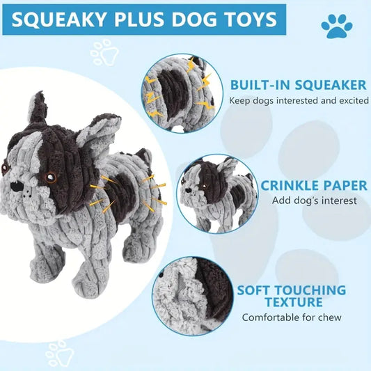 Plush Bulldog Toy That Is Durable, Squeaky, Great for Nervous Dogs
