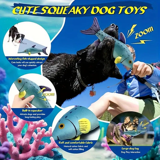 Large Fish Dog Toy Squeaky and Plush
