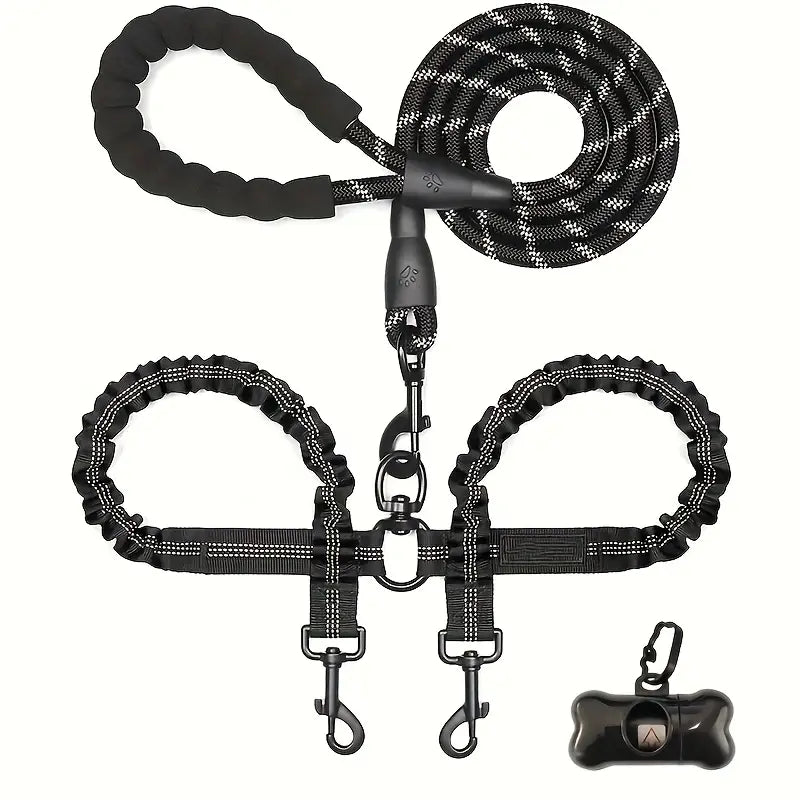 TWO-DOG 360° NO-TANGLE SWIVEL LEASH