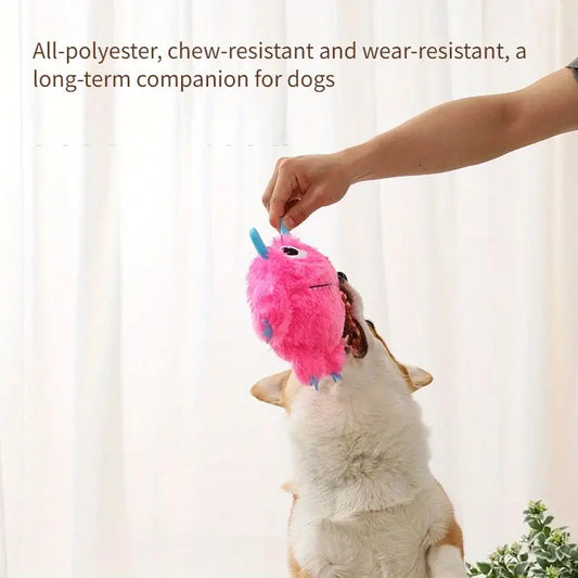 Pink Squeaky Monster Plush Dog Toy
