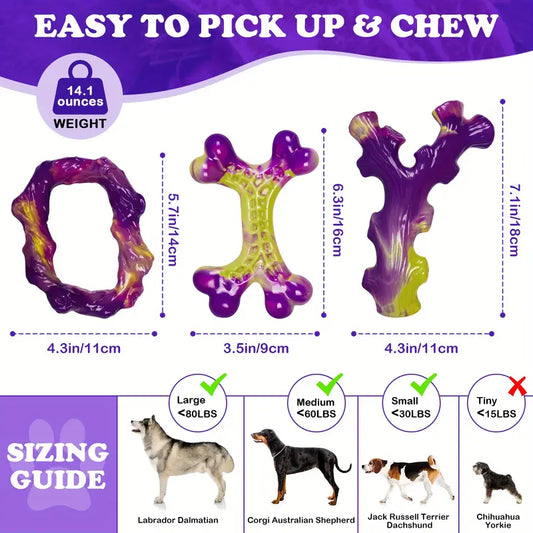 Purple XYO-Shape Bone Chew Toy – Durable Toy for Heavy Chewers