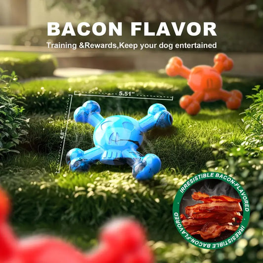 Durable Skull Bone Dog Chew Toy – Blue & Black Design for Aggressive Chewers