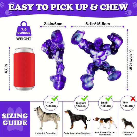 Indestructible Purple Gorilla Dog Chew Toy – Durable Nylon Bone for Heavy Chewers