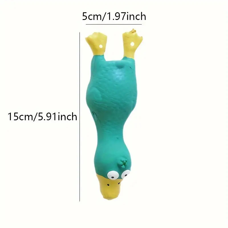 LAYING DOWN LATEX SQUEAKY DUCK DOG TOY