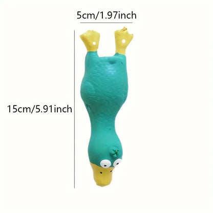 LAYING DOWN LATEX SQUEAKY DUCK DOG TOY