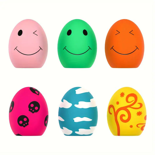 SCHITEC Dog Squeaky Toy – 6pcs Latex Bouncy Egg Balls with Squeaker