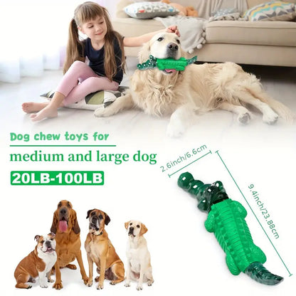 Green and Black Crocodile Dog Toy for Heavy Chewers – Healthy Chew