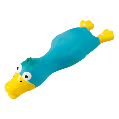 LAYING DOWN LATEX SQUEAKY DUCK DOG TOY