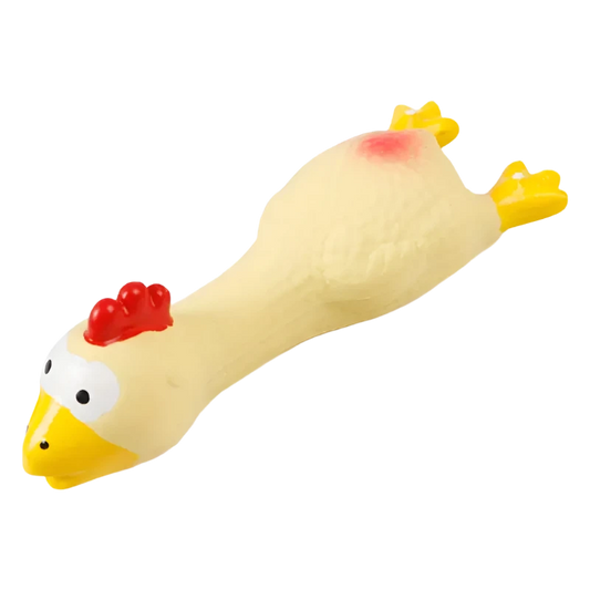 DURABLE SQUEAKY LATEX CHICKEN CHEW TOY