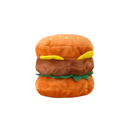 DURABLE PLUSH HAMBURGER DOG TOY