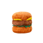 DURABLE PLUSH HAMBURGER DOG TOY