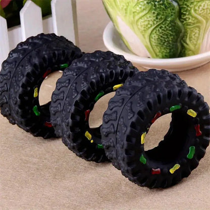 Mini Rubber Durable Squeaky Tire Dog Toy