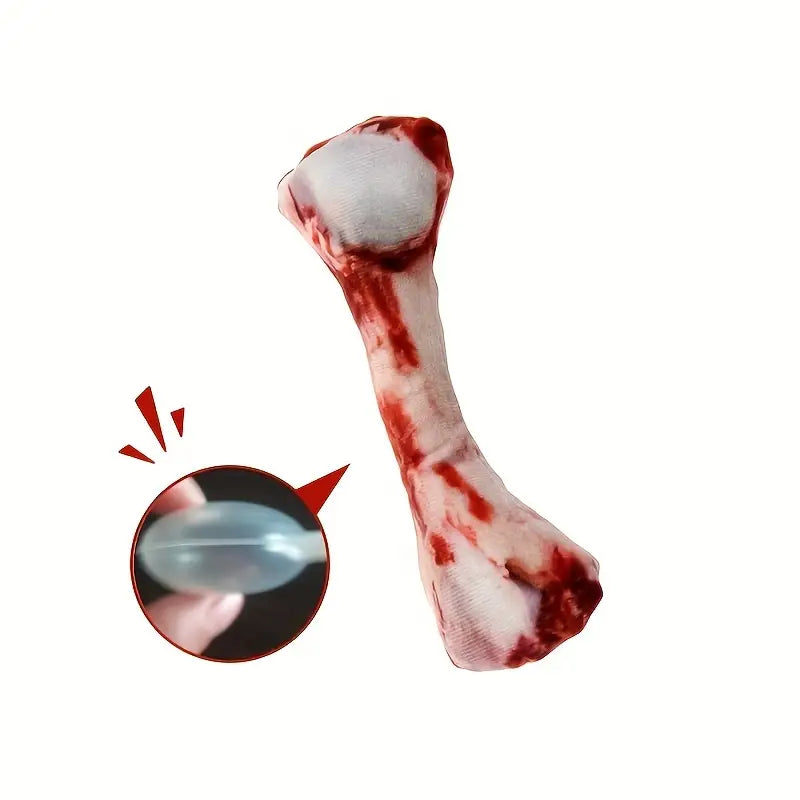 Realistic Bloody Bone Squeaker Toy