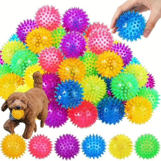 2-Inch Squeaky Spiky Dog Ball – Perfect for Small & Extra Small Dogs (3 Pack )