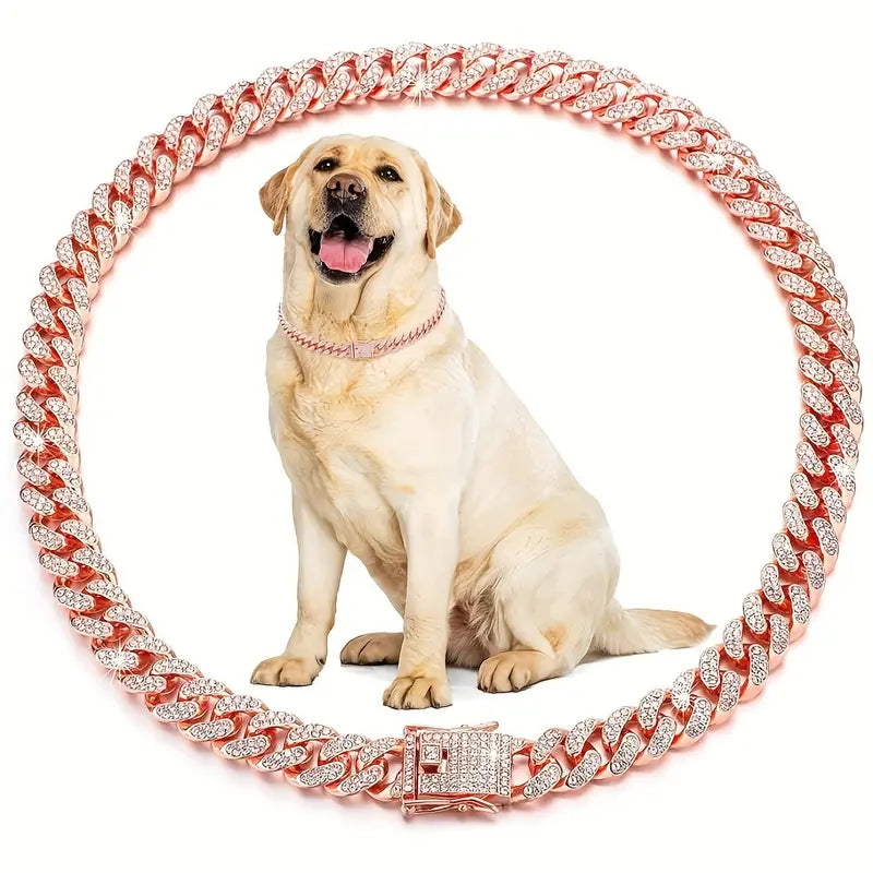 Rose Gold Diamond Dog Chain Doggie Hush