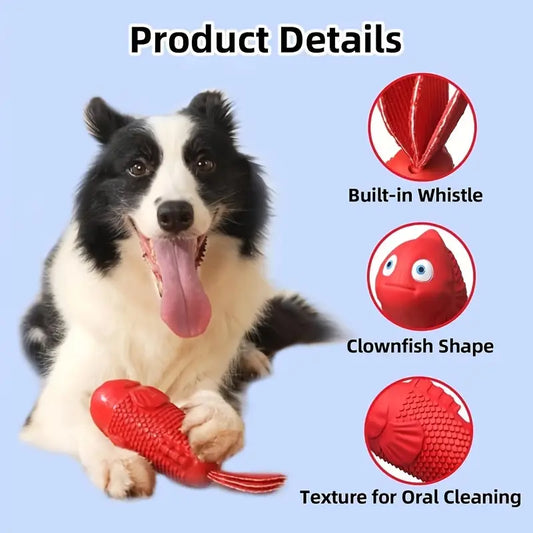 Red Squeaky Clownfish. Good For All Dogs Indestructible